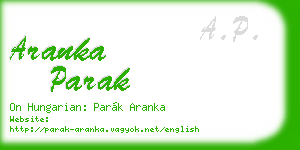 aranka parak business card