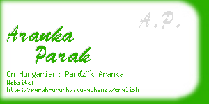 aranka parak business card